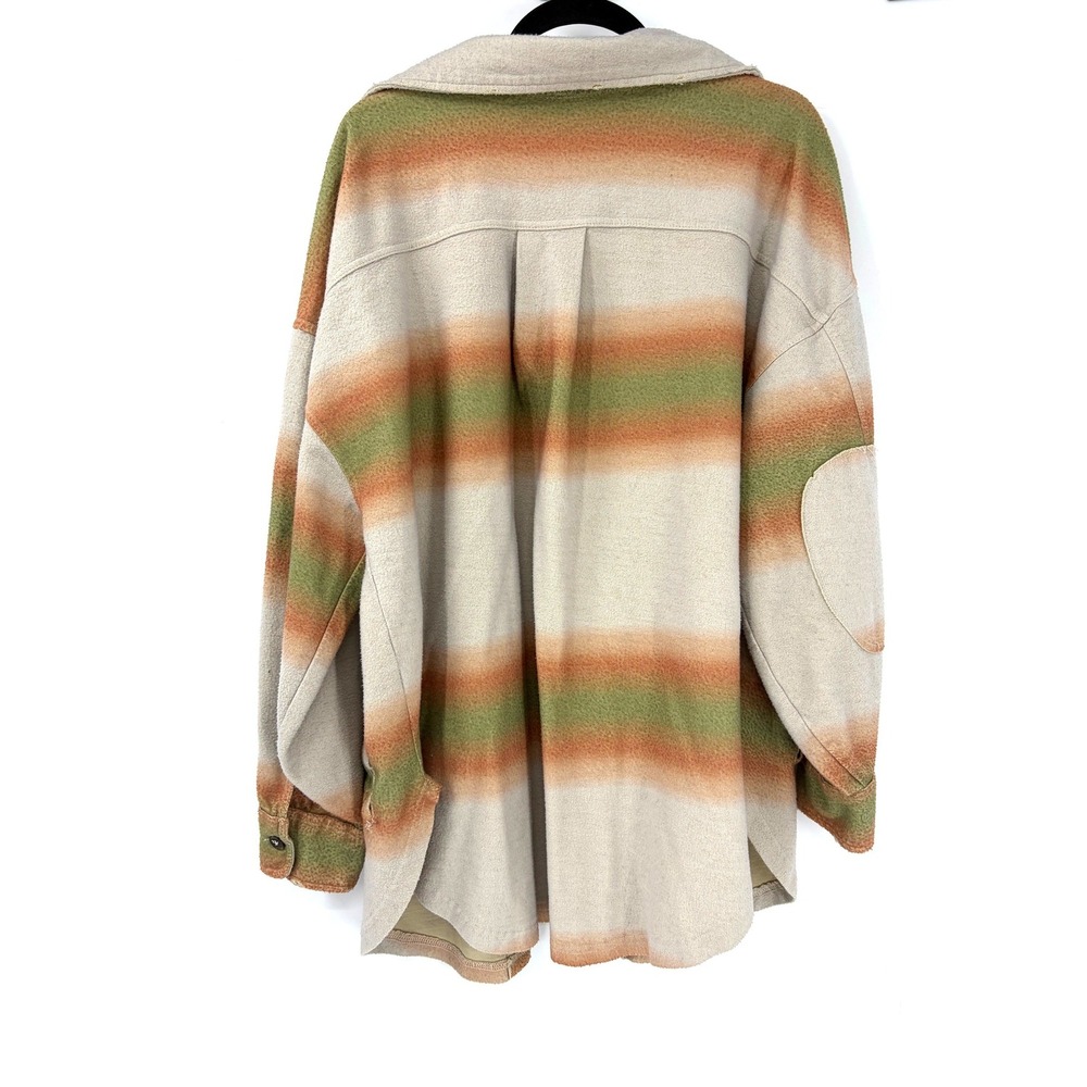 Free People We The Free Ruby Jacket Sunset Ombre Stripe Fleece Shacket Medium - Picture 4 of 7